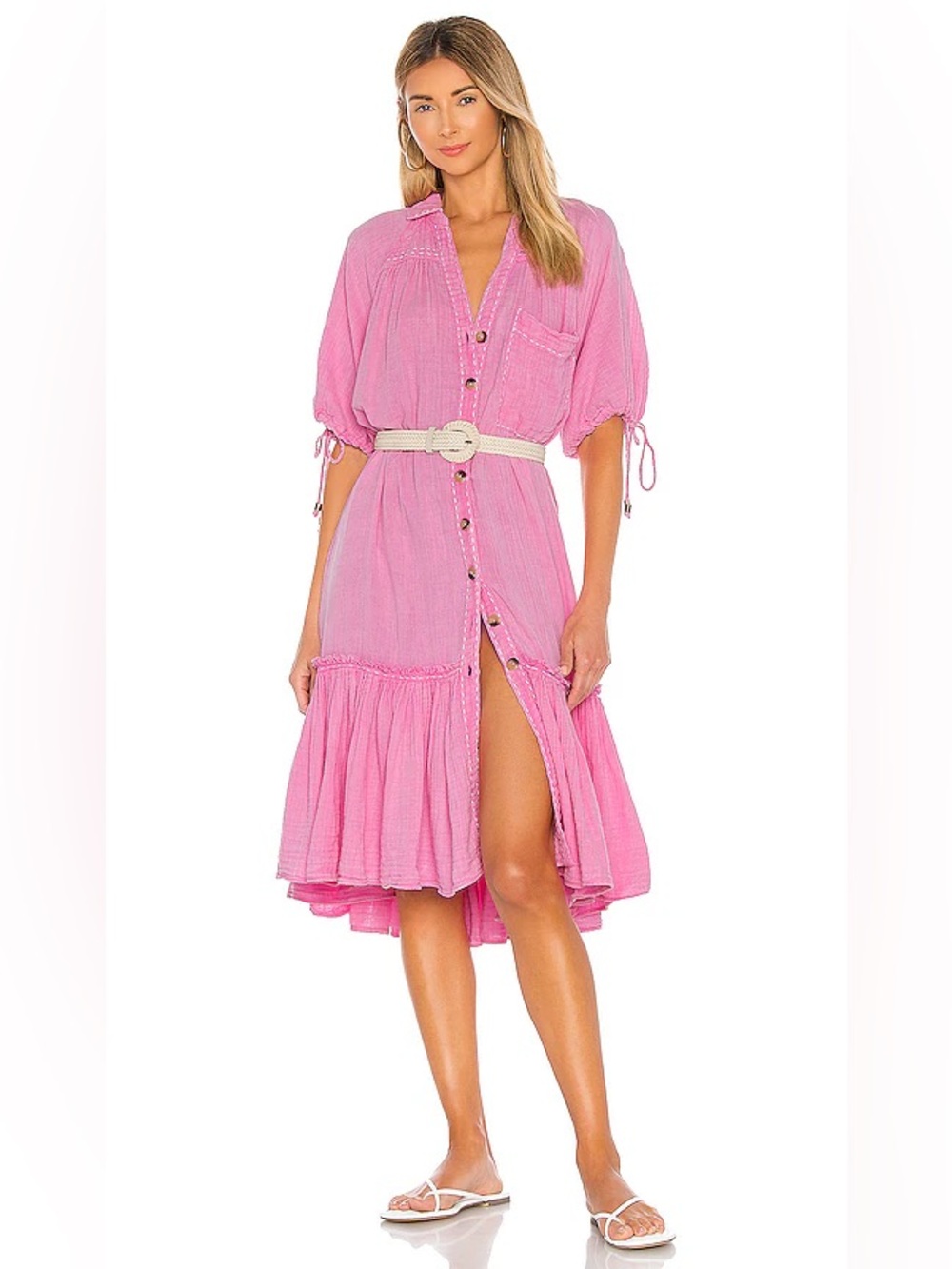 Free People Maya Shirt Midi Dress Boho Festival  Size L